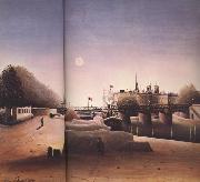 Henri Rousseau View of Ile Saint-Louis from the Port of Saint Nicolas(Evening) painting
